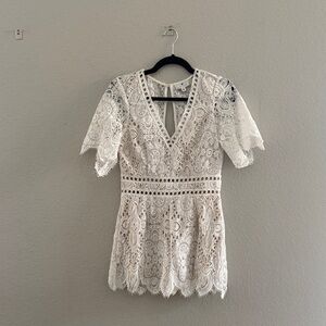 Socialite White Lace Jumpsuit